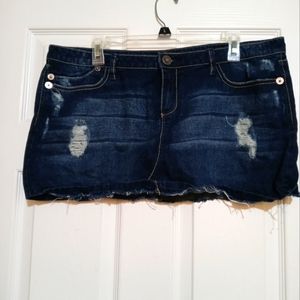 Womens bluejean mini skirt